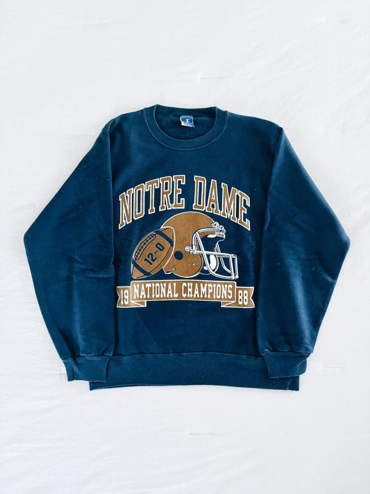 Large Navy Champion 1988 National Championship Crewneck Sweatshirt